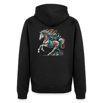 Cheval artwork - Veste à capuche bio Premium Unisexe - noir - Dos - Nico (187cm)