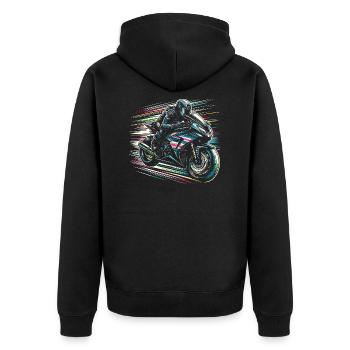 Motard - Veste à capuche bio Premium Unisexe - noir - Dos - Nico (187cm)
