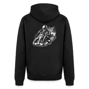 Karting - Veste à capuche bio Premium Unisexe - noir - Dos - Nico (187cm)