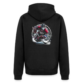 Hockey sur glace - Veste à capuche bio Premium Unisexe - noir - Dos - Nico (187cm)