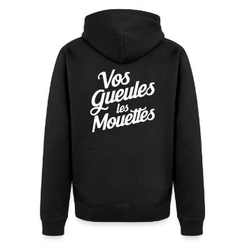 Vos gueules les mouettes - Veste à capuche bio Premium Unisexe - noir - Dos - Nico (187cm)