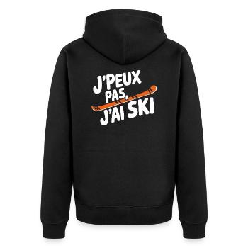 J'peux pas, j'ai ski - Veste à capuche bio Premium Unisexe - noir - Dos - Nico (187cm)