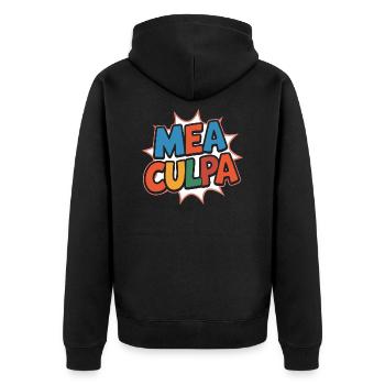 Mea culpa - Veste à capuche bio Premium Unisexe - noir - Dos - Nico (187cm)