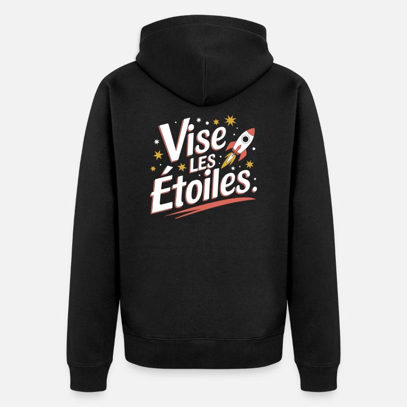 Vise les étoiles - Veste à capuche bio Premium Unisexe - noir