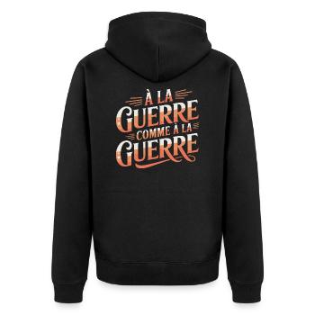 À la guerre comme à la guerre - Veste à capuche bio Premium Unisexe - noir - Dos - Nico (187cm)