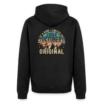 October 2004 Birthday Gift - October 2004 - Unisex Premium Organic Zip Hoodie - black - Back - Nico (187cm)