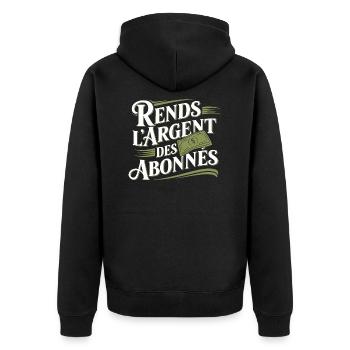 Rends l'argent des abonnés - Veste à capuche bio Premium Unisexe - noir - Dos - Nico (187cm)
