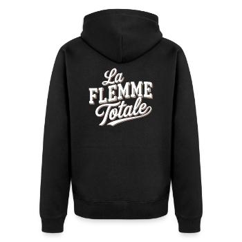 La flemme totale - Veste à capuche bio Premium Unisexe - noir - Dos - Nico (187cm)