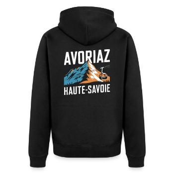 Avoriaz - Haute-Savoie - Veste à capuche bio Premium Unisexe - noir - Dos - Nico (187cm)