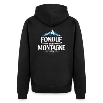 Fondue à la montagne - Veste à capuche bio Premium Unisexe - noir - Dos - Nico (187cm)