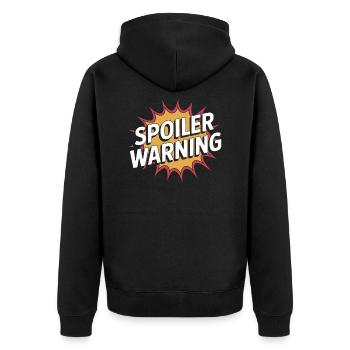 Spoiler Warning - Veste à capuche bio Premium Unisexe - noir - Dos - Nico (187cm)