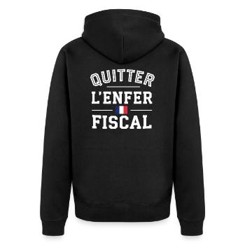 Quitter l'enfer fiscal - Veste à capuche bio Premium Unisexe - noir - Dos - Nico (187cm)