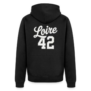 Loire 42 - Veste à capuche bio Premium Unisexe - noir - Dos - Nico (187cm)