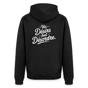 Vos désirs font désordre - Veste à capuche bio Premium Unisexe - noir - Dos - Nico (187cm)