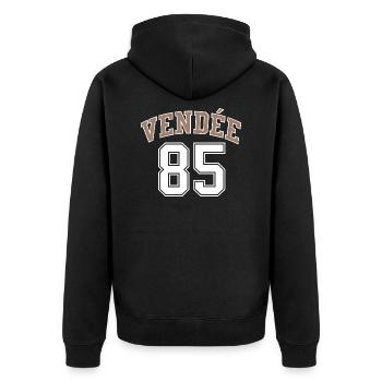Vendée 85 - Veste à capuche bio Premium Unisexe - noir - Dos - Nico (187cm)
