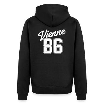 Vienne 86 - Veste à capuche bio Premium Unisexe - noir - Dos - Nico (187cm)