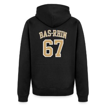 Bas Rhin 67 - Veste à capuche bio Premium Unisexe - noir - Dos - Nico (187cm)