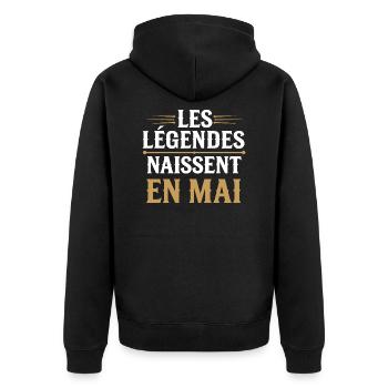 Les légendes naissent en mai - Veste à capuche bio Premium Unisexe - noir - Dos - Nico (187cm)