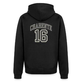 Charente 16 - Veste à capuche bio Premium Unisexe - noir - Dos - Nico (187cm)