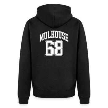 Mulhouse 68 - Veste à capuche bio Premium Unisexe - noir - Dos - Nico (187cm)