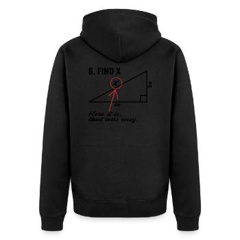 Suchen x - Unisex Premium Bio Zip Hoodie - Schwarz - Hinten - Nico (187cm)