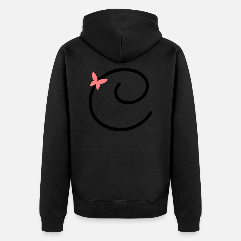 Buchstabe C Schmetterlingsbuchstabe - Unisex Premium Bio Zip Hoodie - Schwarz
