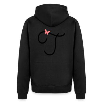 Lettre T Papillon Lettre - Veste à capuche bio Premium Unisexe - noir - Dos - Nico (187cm)