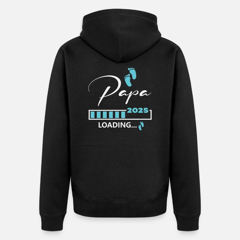 Papa 2025 loading - Unisex Premium Bio Zip Hoodie - Schwarz