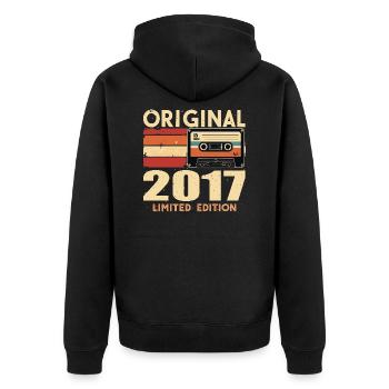 Birthday 2017 - Legendary since 2017 Gift 2017 - Unisex Premium Organic Zip Hoodie - black - Back - Nico (187cm)