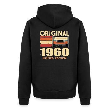 Anniversaire 1960 - Légendaire depuis 1960 Cadeau 1960 - Veste à capuche bio Premium Unisexe - noir - Dos - Nico (187cm)