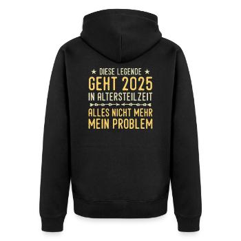 Retraite partielle 2025 Approche de la retraite - Veste à capuche bio Premium Unisexe - noir - Dos - Nico (187cm)