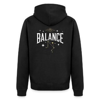 Signe astro balance - Veste à capuche bio Premium Unisexe - noir - Dos - Nico (187cm)
