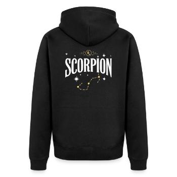 Signe astro scorpion - Veste à capuche bio Premium Unisexe - noir - Dos - Nico (187cm)