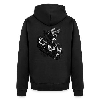 Rally Raid - Unisex Premium Organic Zip Hoodie - black - Back - Nico (187cm)
