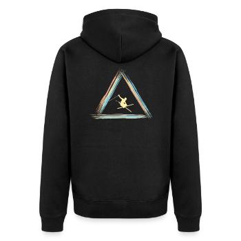 skier - Unisex Premium Organic Zip Hoodie - black - Back - Nico (187cm)