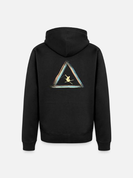 skier - Unisex Premium Organic Zip Hoodie - black
