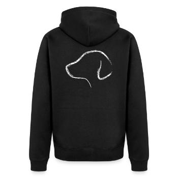 Retriever silhouette tête de chien - Veste à capuche bio Premium Unisexe - noir - Dos - Nico (187cm)