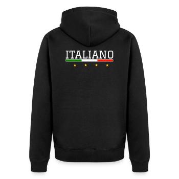 Italia Calcio Italian Gift Football Play - Unisex Premium Organic Zip Hoodie - black - Back - Nico (187cm)