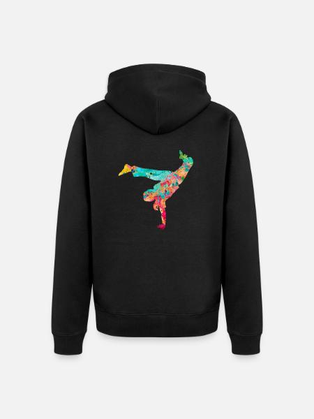 Capoeira Fighter - Unisex Premium Organic Zip Hoodie - black