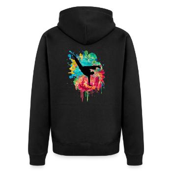 Combattant de Capoeira - Veste à capuche bio Premium Unisexe - noir - Dos - Nico (187cm)