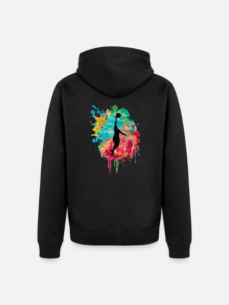 Basketball Players - Unisex Premium Organic Zip Hoodie - black