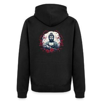 Statue de Bouddha - Veste à capuche bio Premium Unisexe - noir - Dos - Nico (187cm)