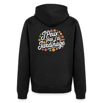 J'peux pas, j'ai jardinage - Veste à capuche bio Premium Unisexe - noir - Dos - Nico (187cm)