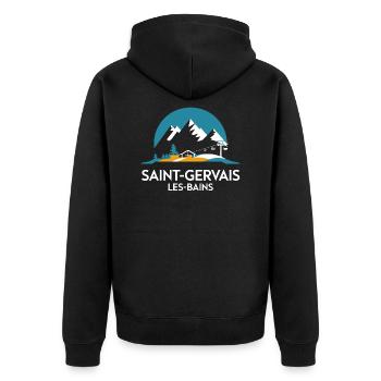 Saint-Gervais-les-Bains - Alpes - Veste à capuche bio Premium Unisexe - noir - Dos - Nico (187cm)