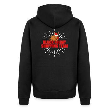 Noël Black Friday Shopping Team - Cadeau - Veste à capuche bio Premium Unisexe - noir - Dos - Nico (187cm)