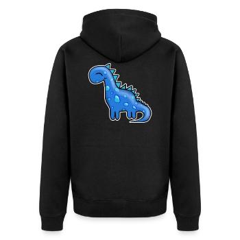Dino - Unisex Premium Organic Zip Hoodie - black - Back - Nico (187cm)
