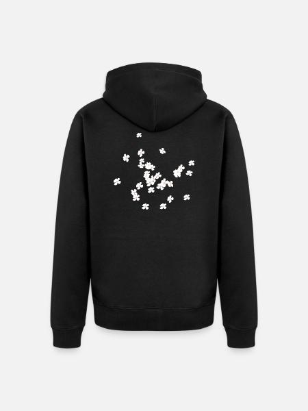 Blossom bloemen - Premium økologisk unisex-hættejakke - sort