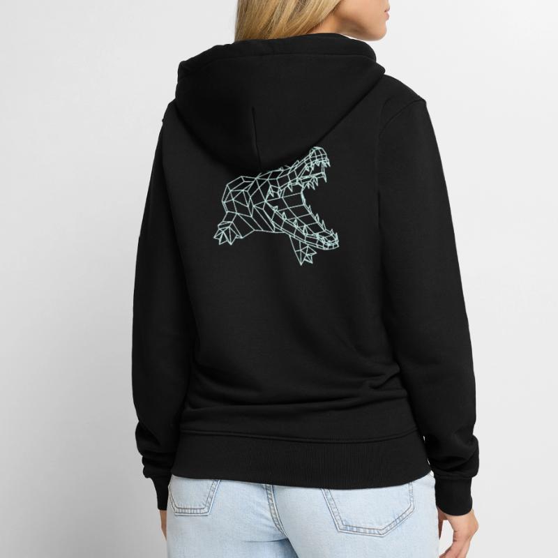 WireFrame graphique de crocodile, conception Paperwolf Veste à capuche bio Premium Unisexe