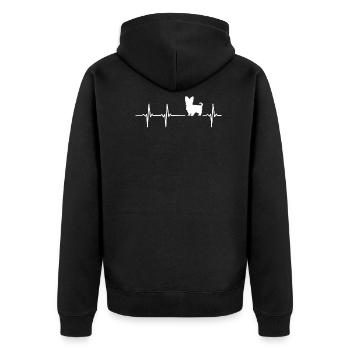 Yorkshire Terrier chien battement de coeur cadeau - Veste à capuche bio Premium Unisexe - noir - Dos - Nico (187cm)