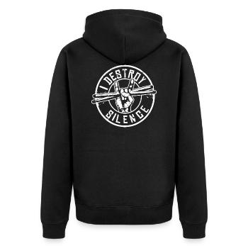 Schlagzeug Schlagzeuger Musiker Spruch - Unisex Premium Bio Zip Hoodie - Schwarz - Hinten - Nico (187cm)